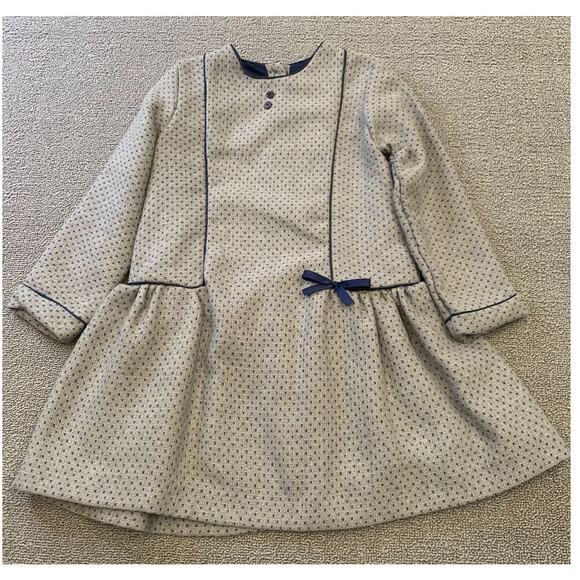 Martina‎ Charlotte Girls 4Y Gray And Navy Drop Waist Dress - Picture 1 of 13